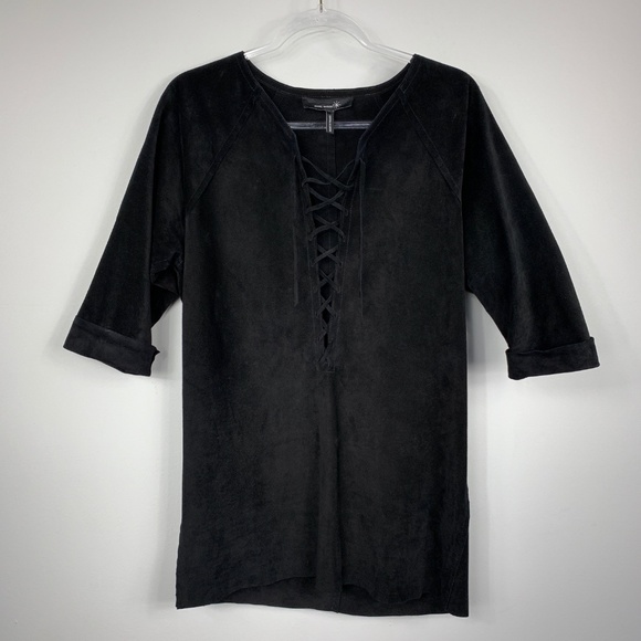 Isabel Marant Black Suede Lace-Up Faone Tunic - Picture 2 of 8